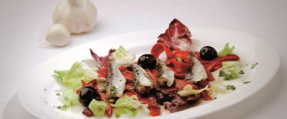 Sardinas pescadeRías con ensalada tibia